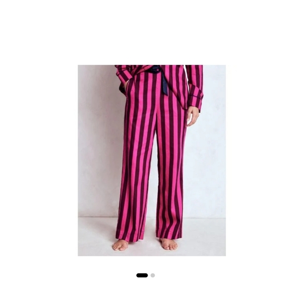 Boden Fuchsia and Maroon Striped Pajama Set - Picture 4 of 9